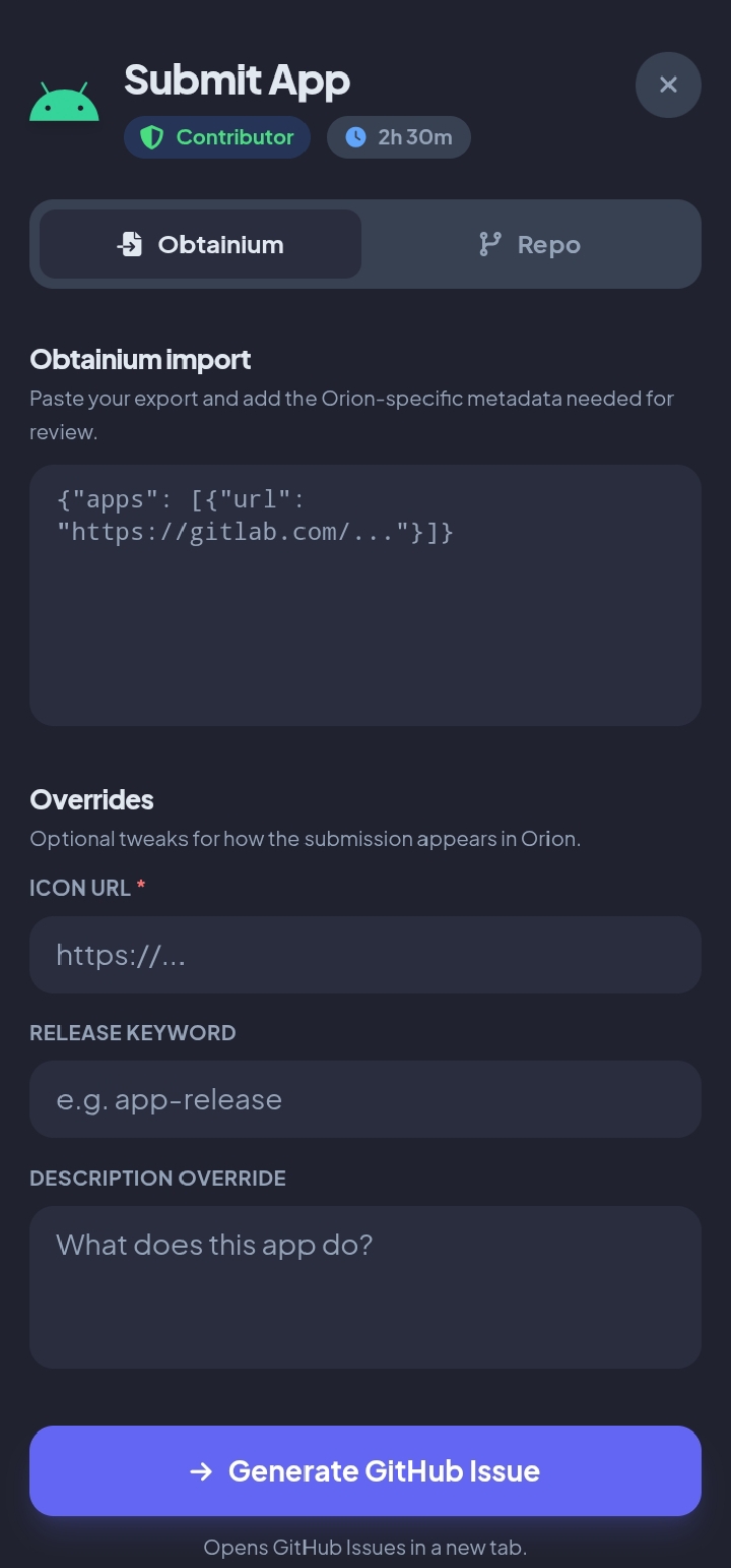 Submit an app